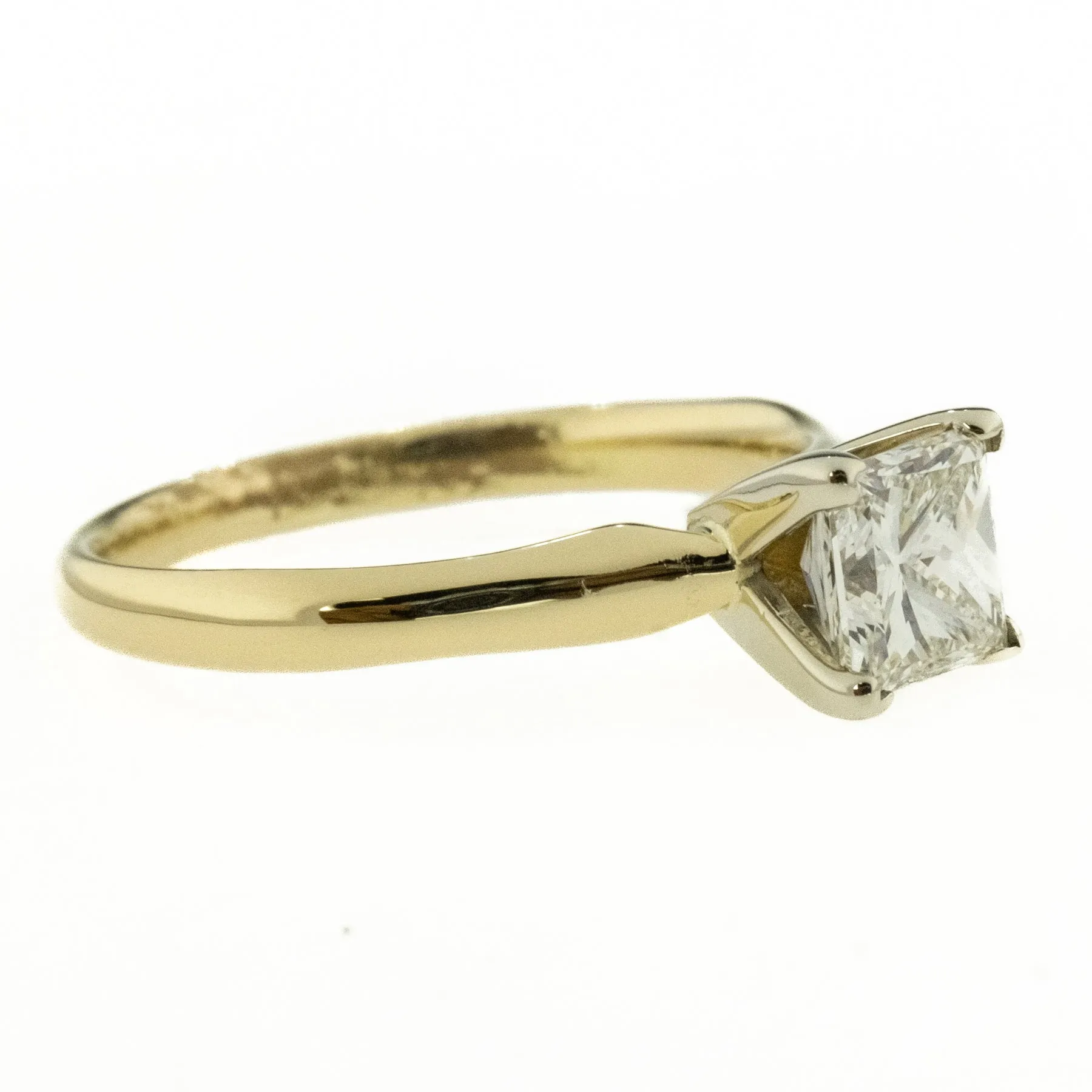 0.75ct VSI1/H Princess Diamond Solitaire Engagement Ring in 14K Two Tone Gold