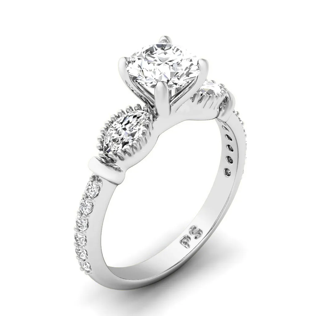 0.95-3.45 CT Round & Marquise Cut Lab Grown Diamonds - Engagement Ring