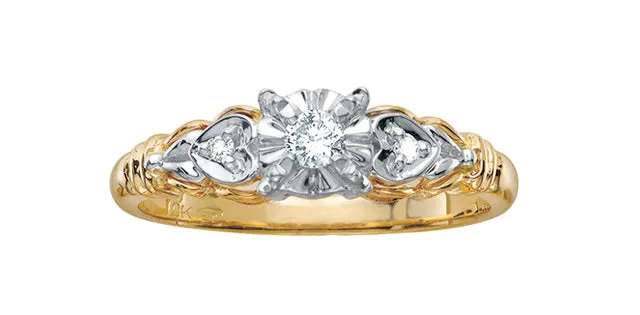 10K Yellow/White Gold Diamond Engagement Ring