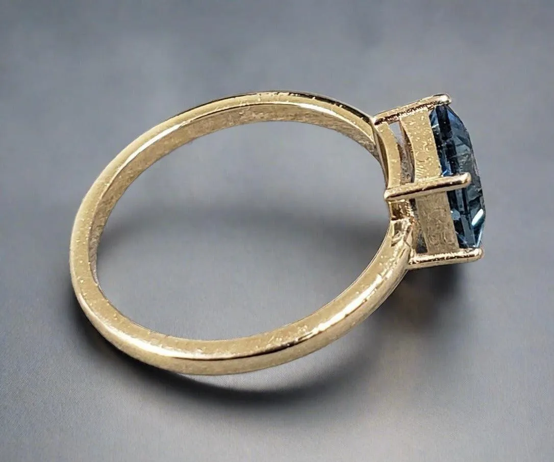 14k Gold London Blue Topaz Ring