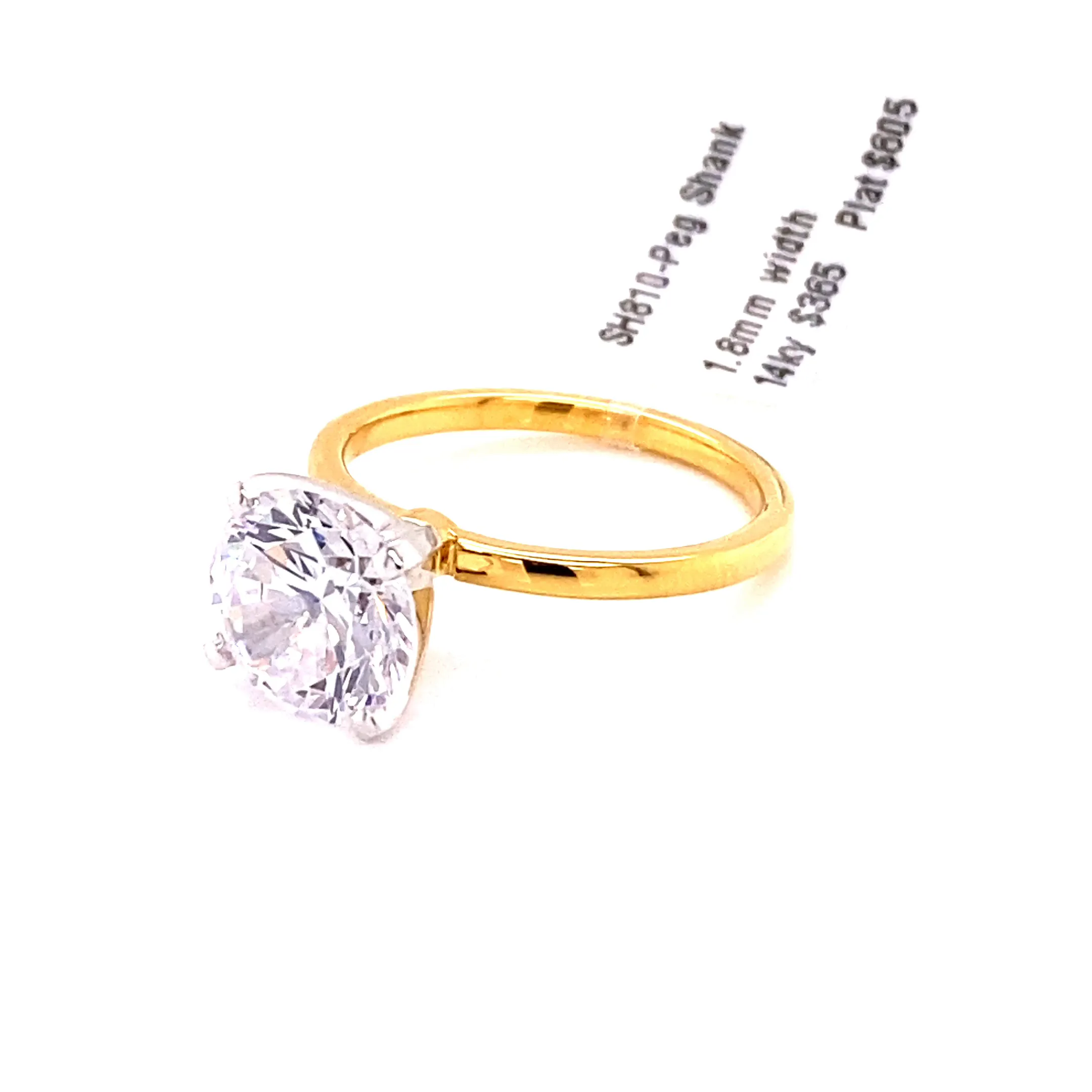 14K Gold Round Diamond Thin Solitaire Ring (Piece by Piece™)