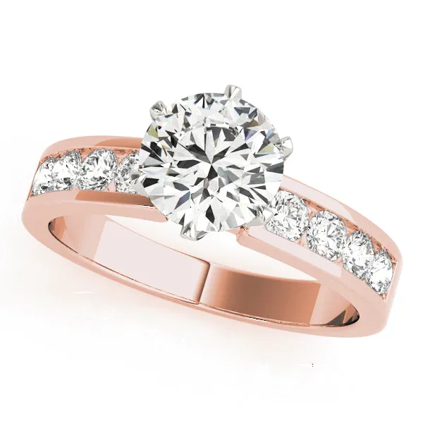 14K Single Row Channel Set Engagement Ring