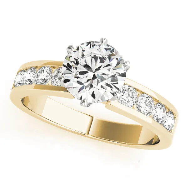 14K Single Row Channel Set Engagement Ring