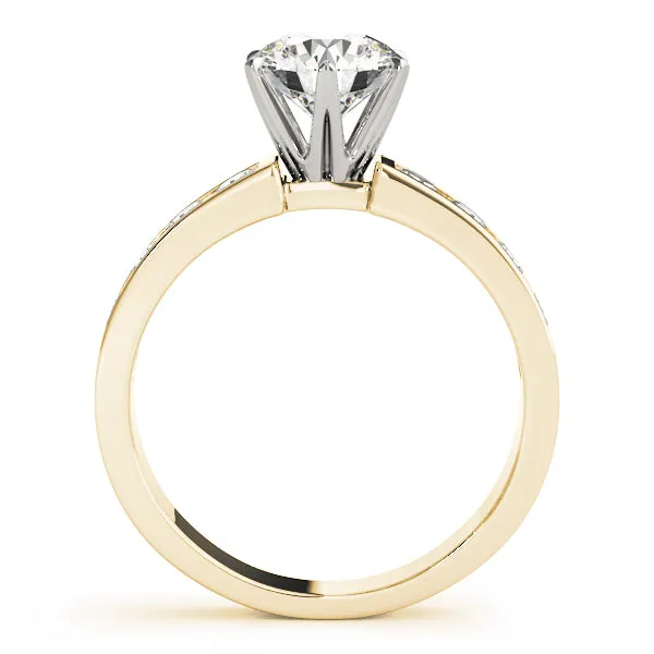 14K Single Row Channel Set Engagement Ring