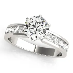 14K Single Row Channel Set Engagement Ring