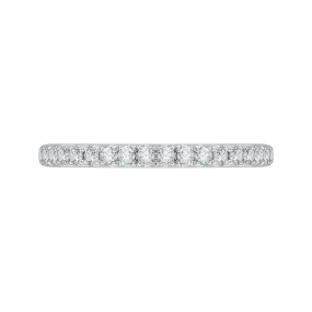 14K Two Tone Gold Round Diamond Half Eternity Wedding Band