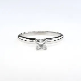 14K White Gold 0.30ct Princess Cut Diamond I1/I Solitaire Engagement Ring