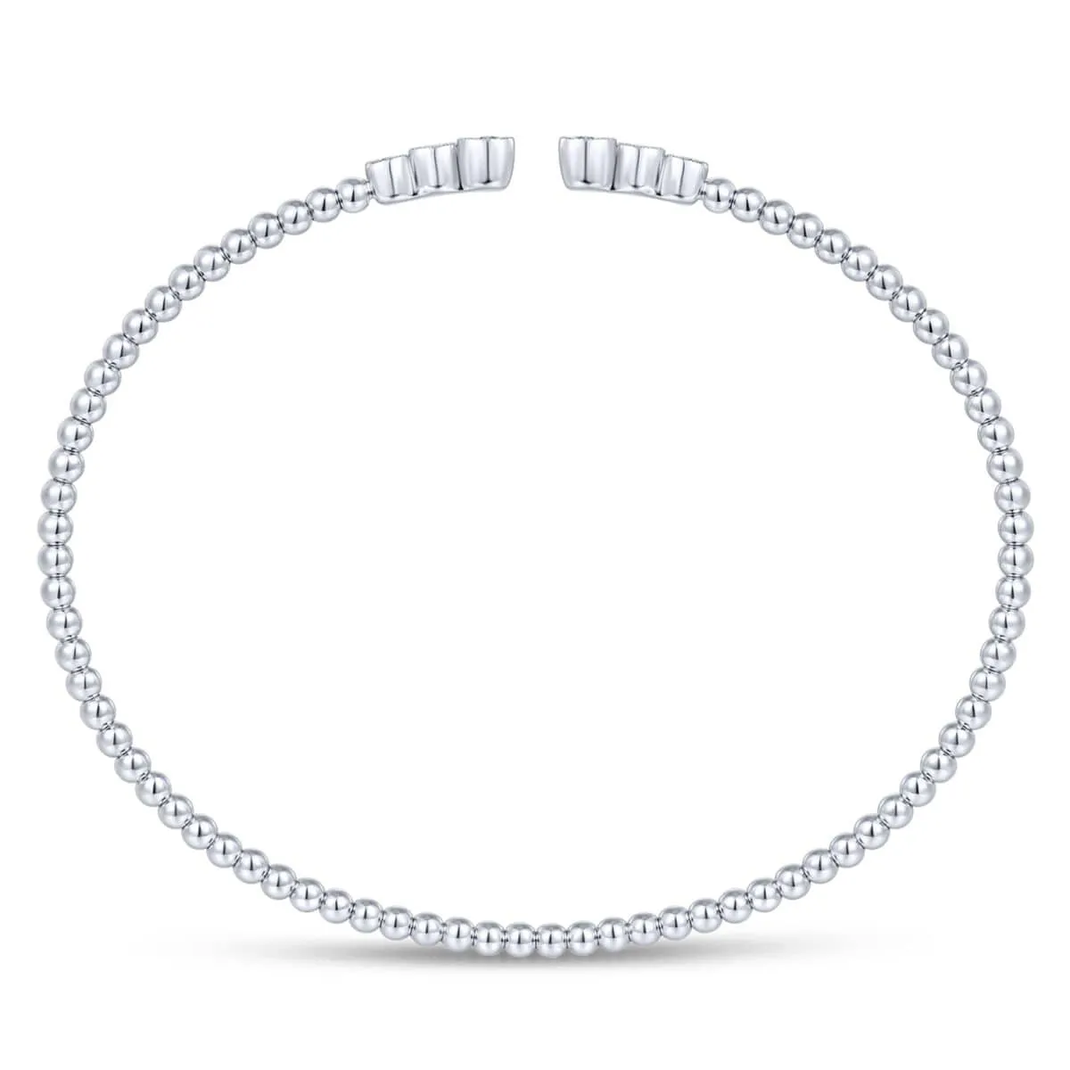 14K White Gold Bujukan Split Cuff Bracelet with Diamonds - BG4120-62W45JJ