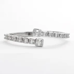 14KW 3.65CTW DIAMOND CUFF BRACELET - BAGUETTE &