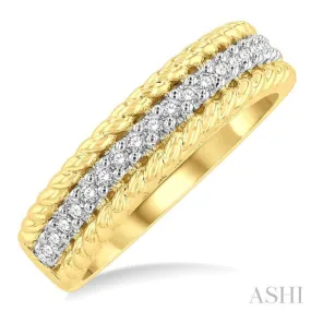 1/5 ctw Rope Border Round Cut Diamond Fashion Band in 14K Yellow Gold