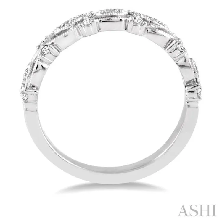 1/6 Ctw Round Diamond Wedding Band with in 14K White Gold