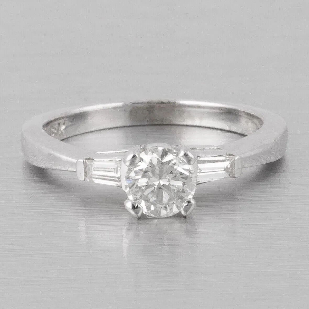 18k White Gold Solitaire Diamond Engagement Ring 0.63ctw I VS2 Size 4.75