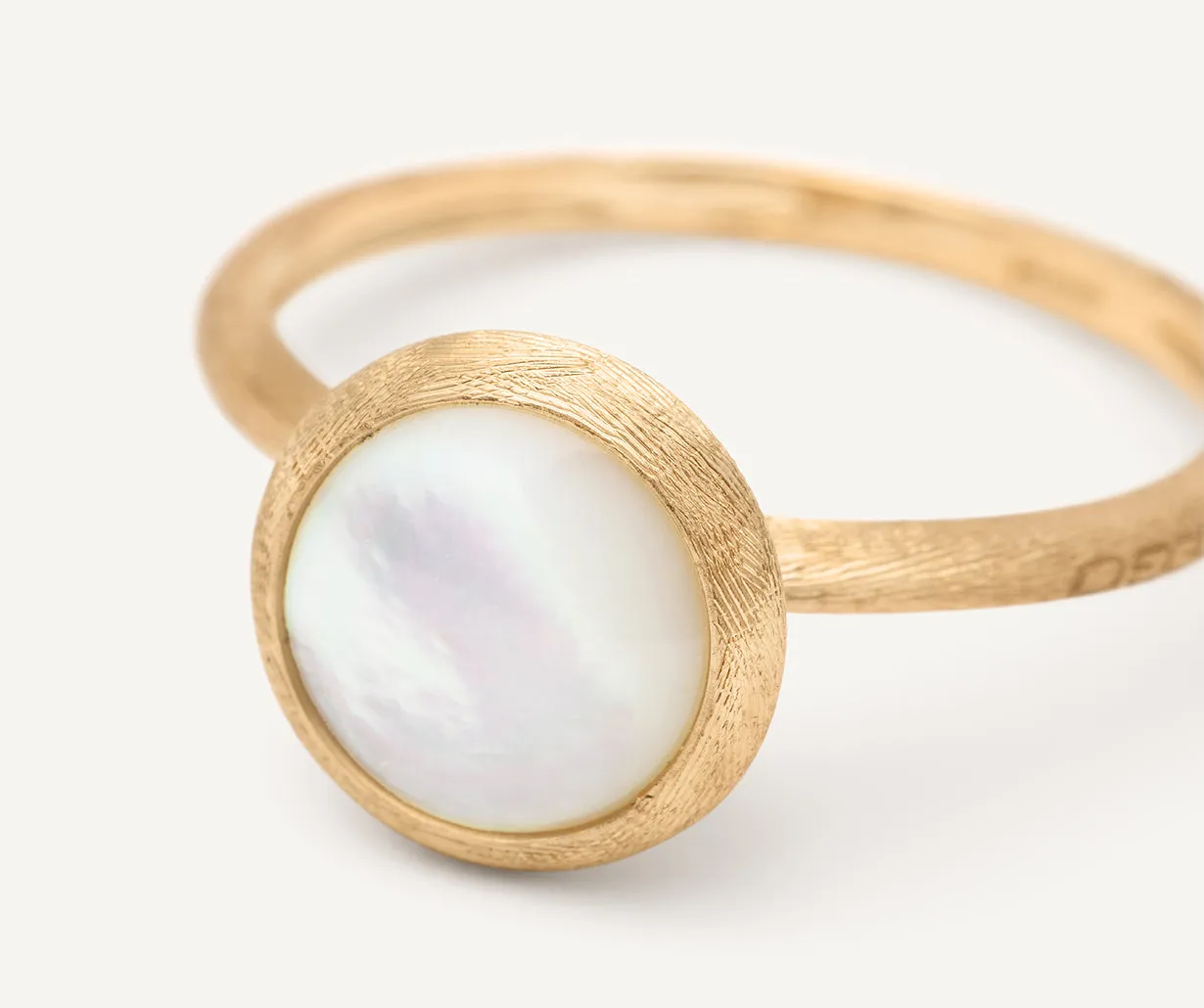 18K Yellow Gold Mother of Pearl Stackable Ring