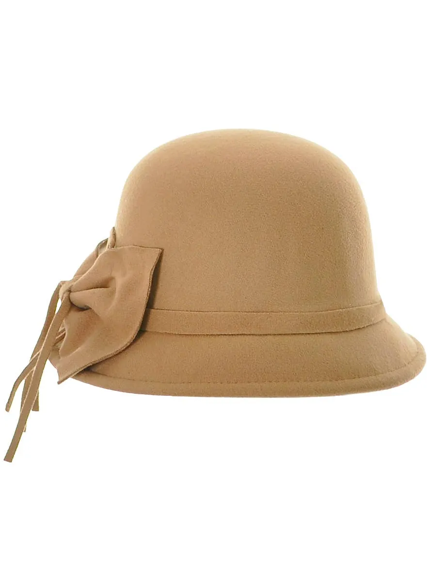 1920s Deluxe Womens Tan Cloche Hat