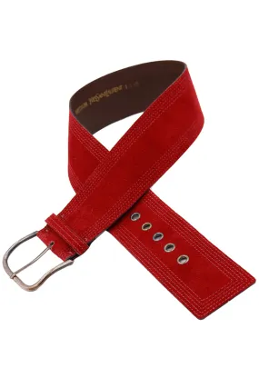 1970s Yves Saint Laurent Burgundy Red Suede Belt