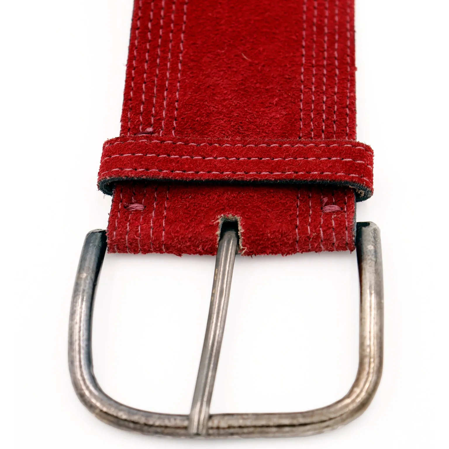 1970s Yves Saint Laurent Burgundy Red Suede Belt