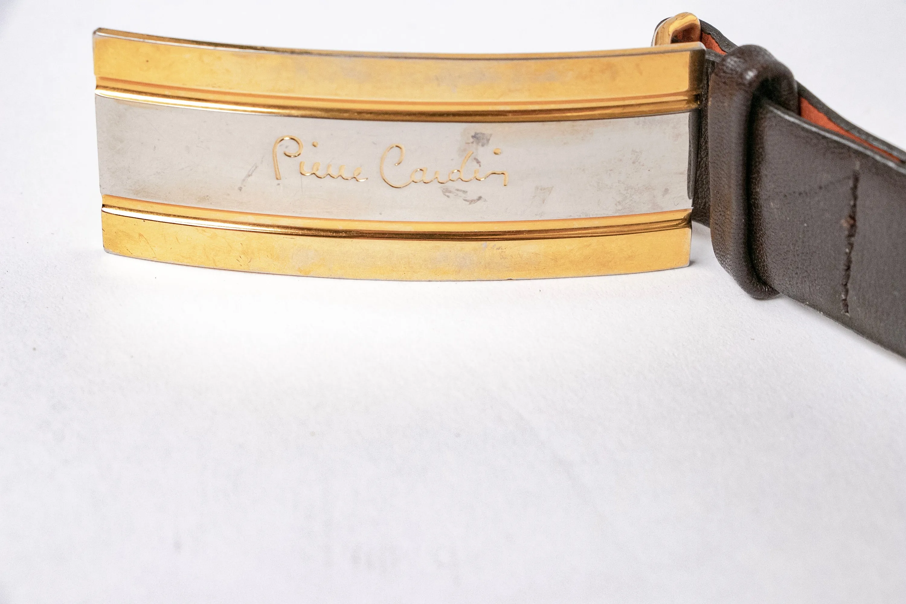 1980s Pierre Cardin Belt Designer Leather Logo