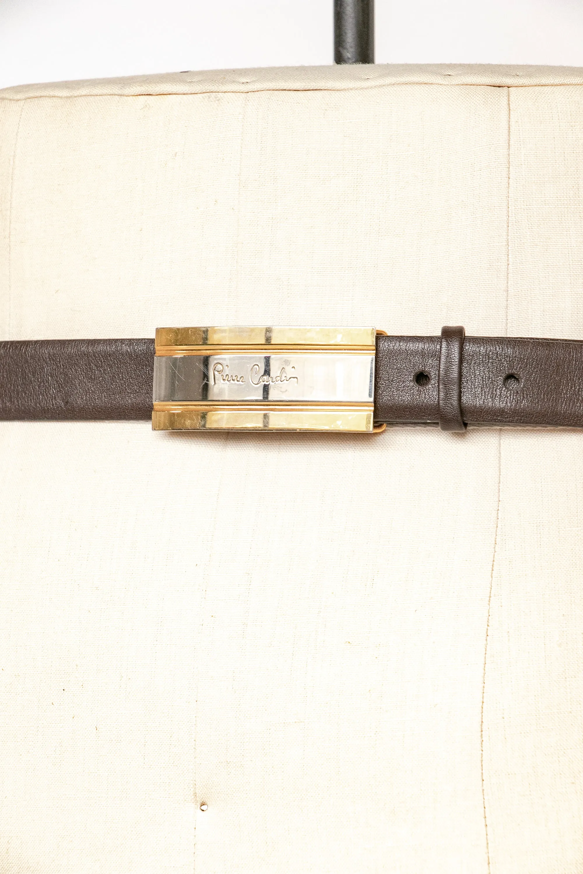 1980s Pierre Cardin Belt Designer Leather Logo