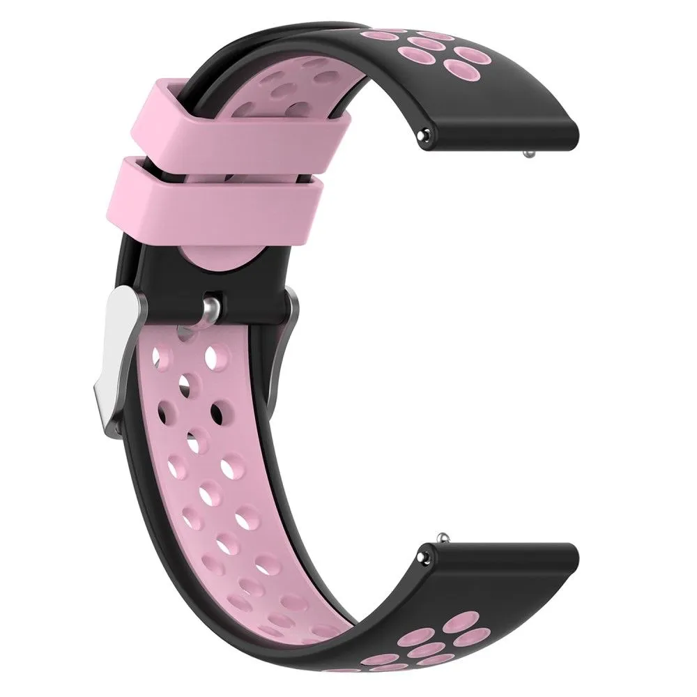 20mm Universal dual color silicone watch strap - Black / Pink