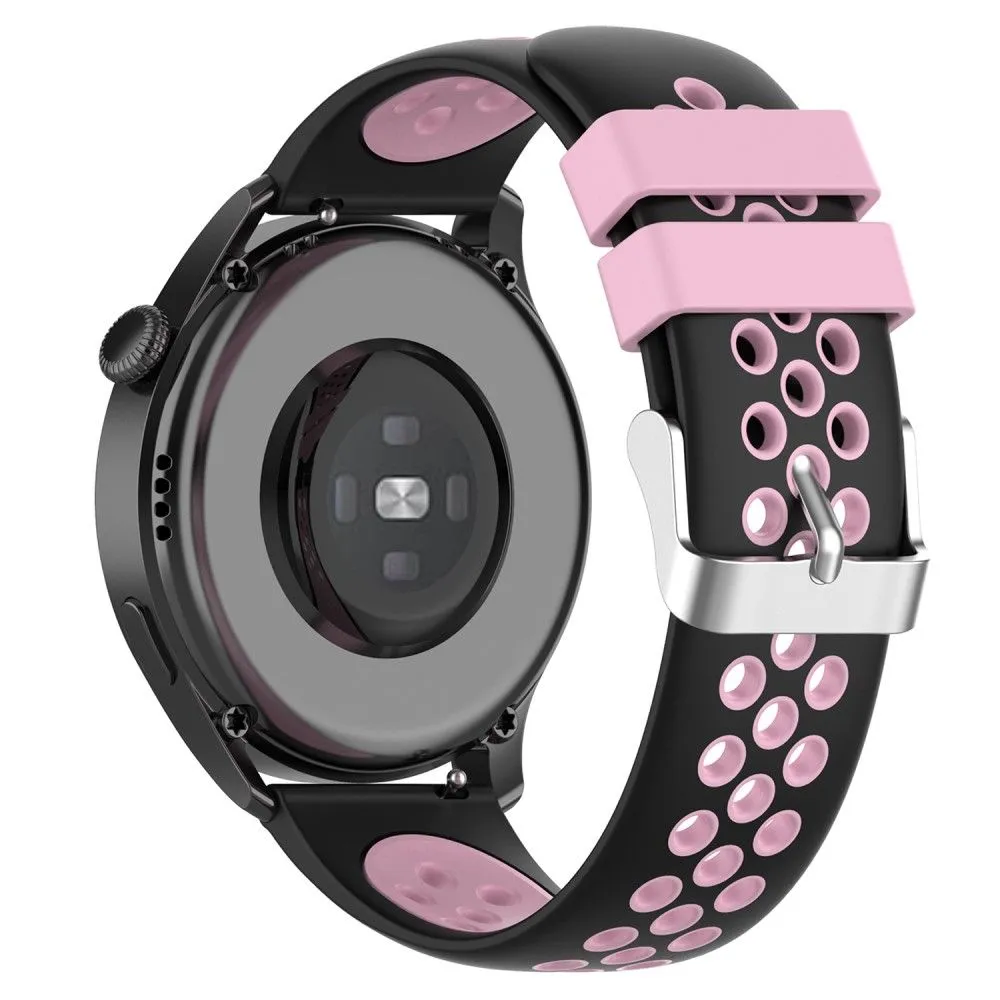 20mm Universal dual color silicone watch strap - Black / Pink