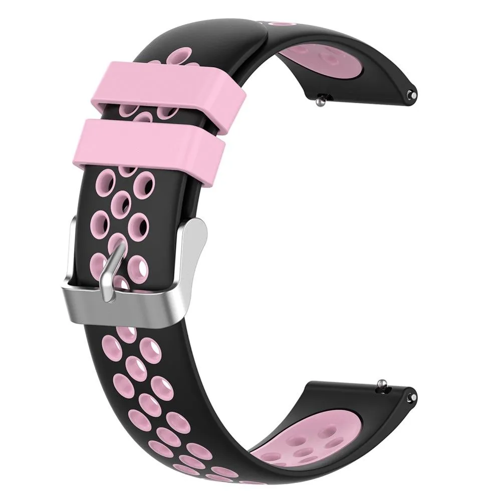 20mm Universal dual color silicone watch strap - Black / Pink