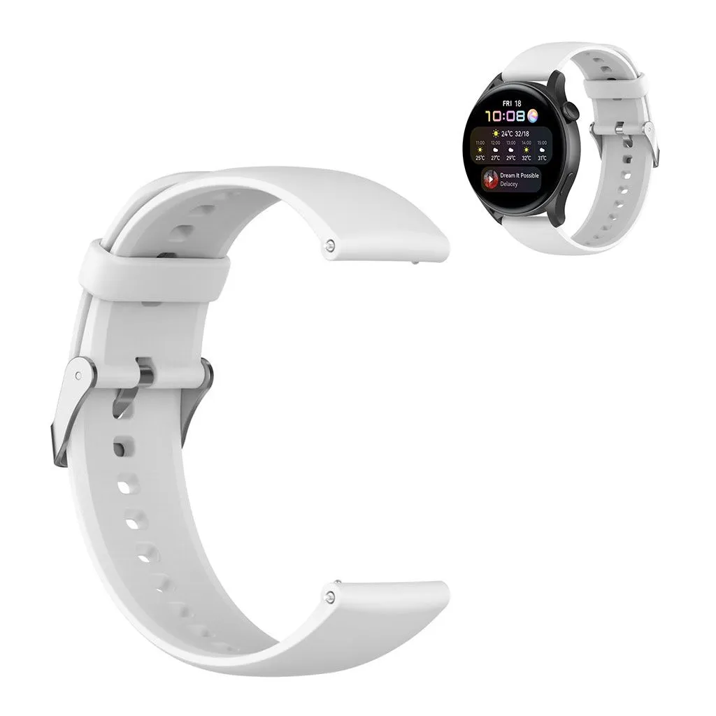 22mm sporty silicone watch strap for Huawei watch - White