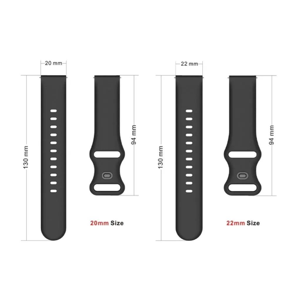 22mm Universal comfortable silicone watch strap - Red