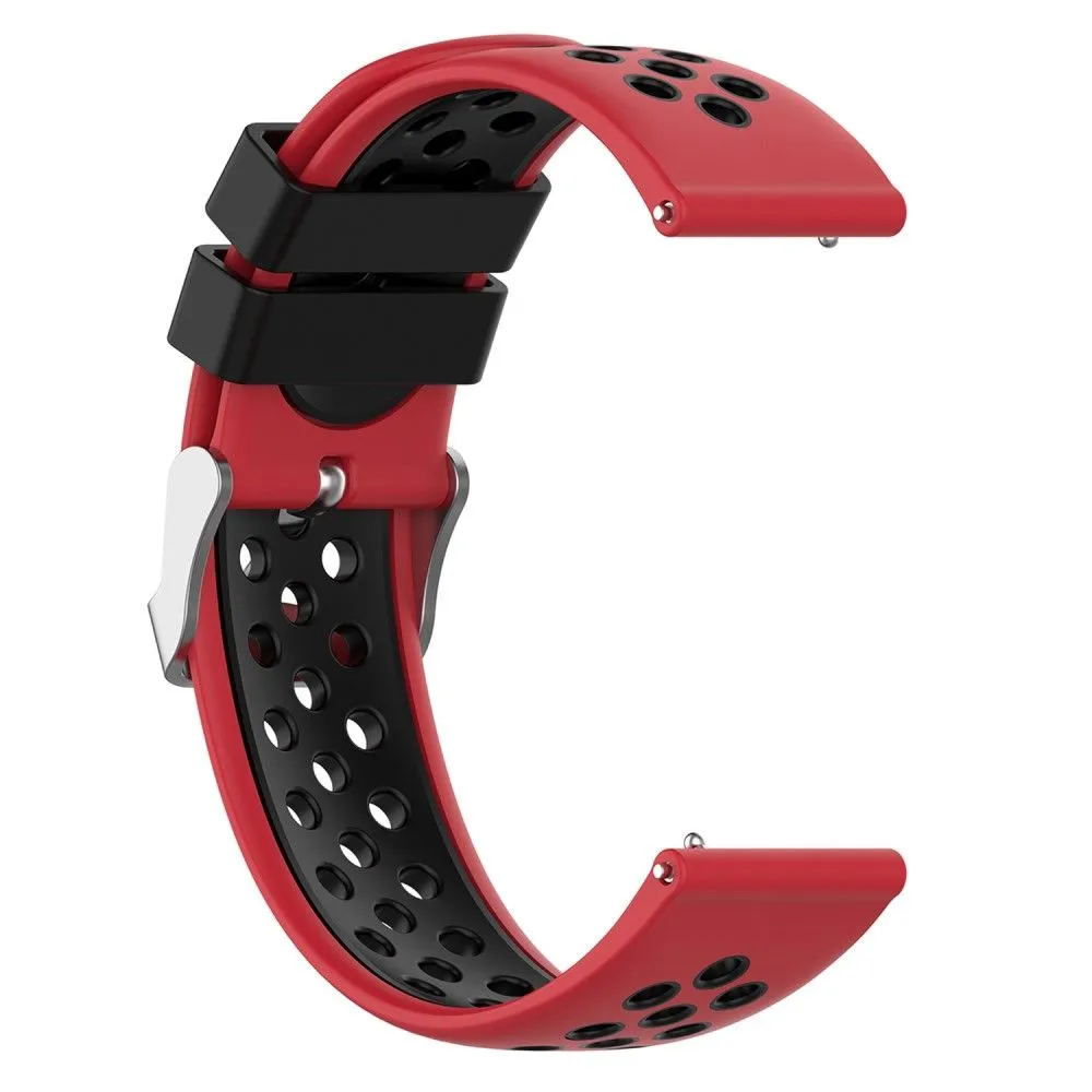 22mm Universal dual color silicone watch strap - Red / Black