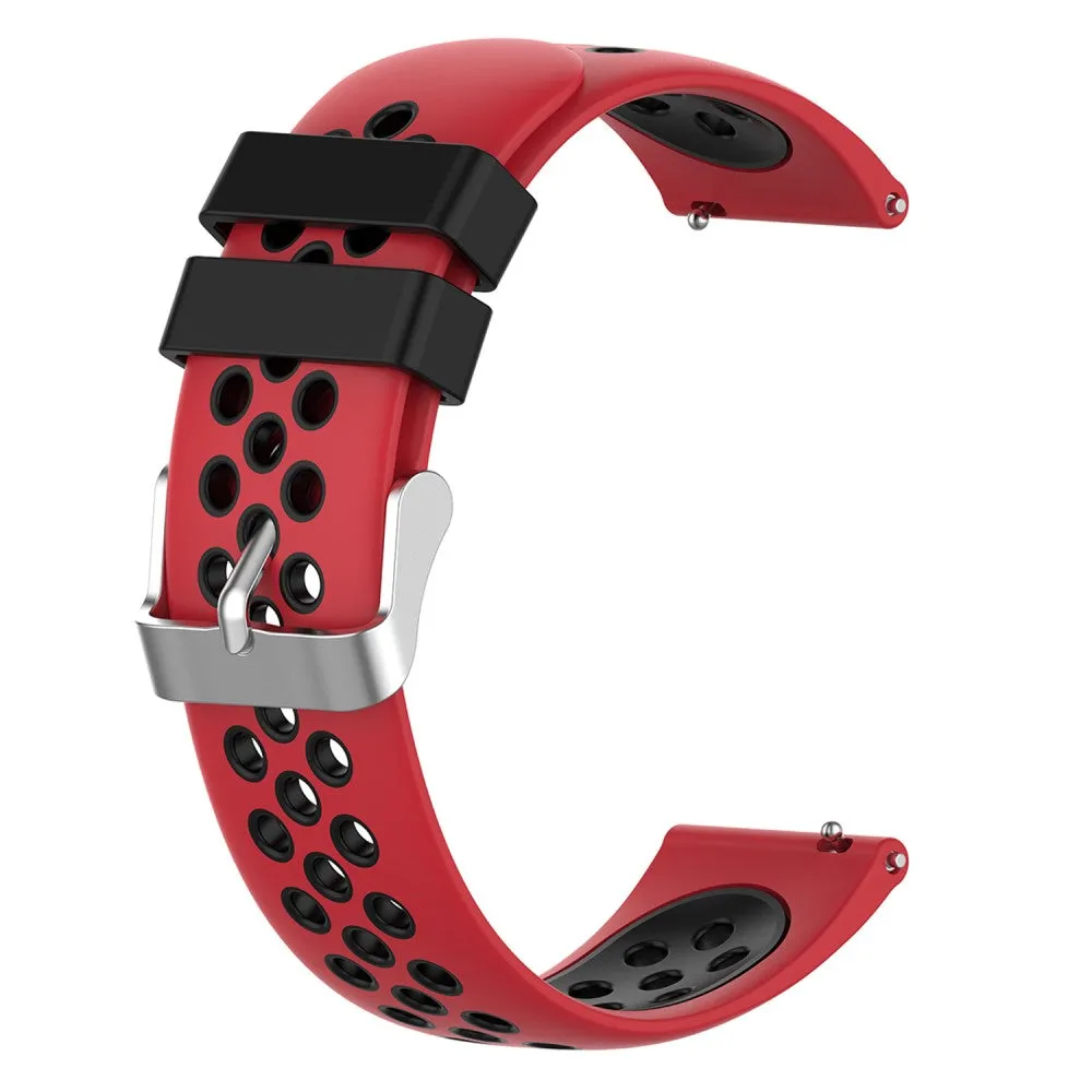 22mm Universal dual color silicone watch strap - Red / Black