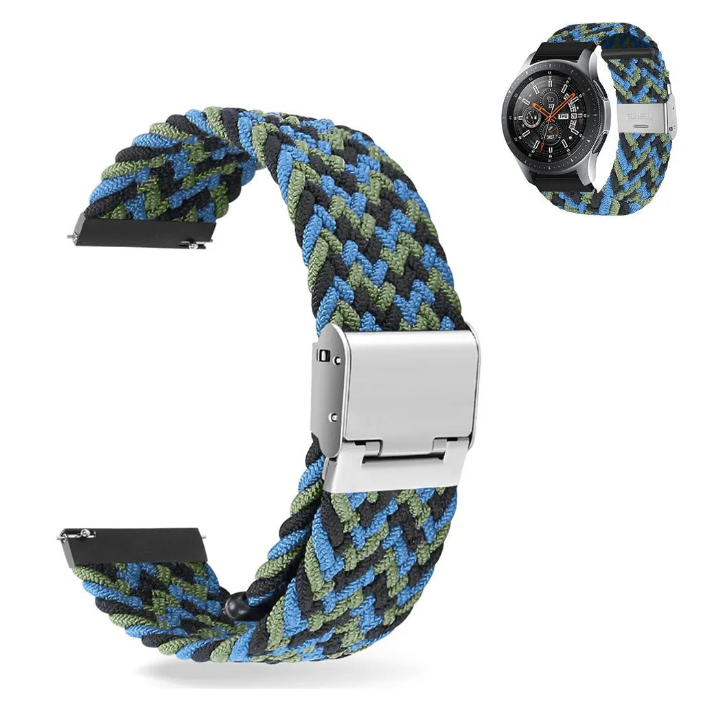 22mm Universal elastic nylon watch strap - Blue Camouflage