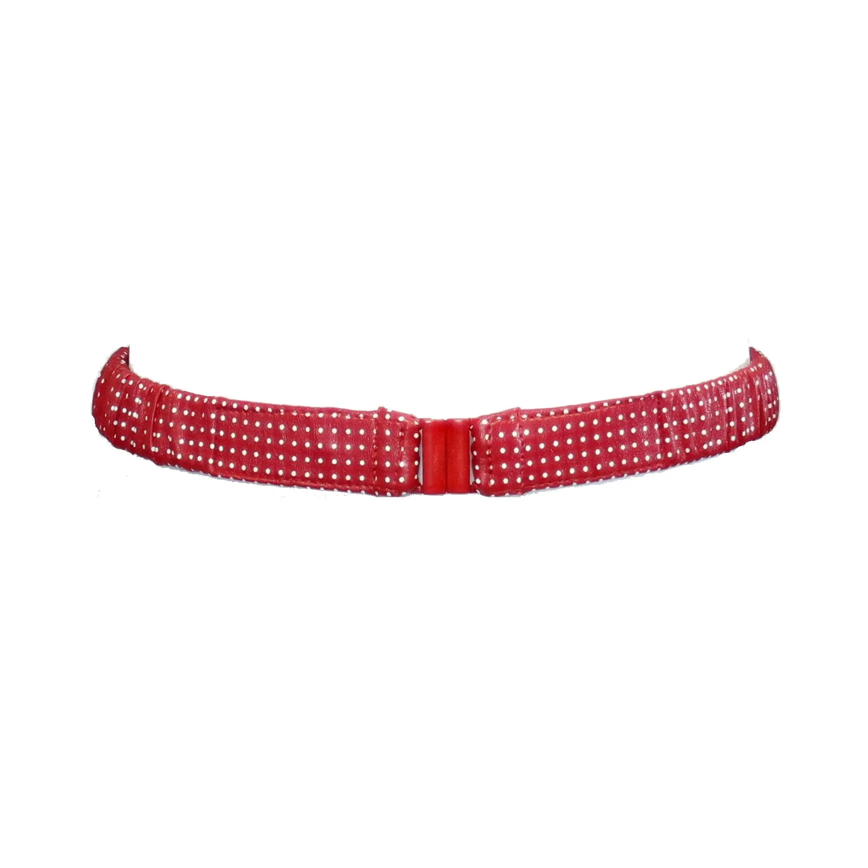 2.7cm Polka Dot Skinny PVC Elasticated Waist Belt with Clasp Fastening