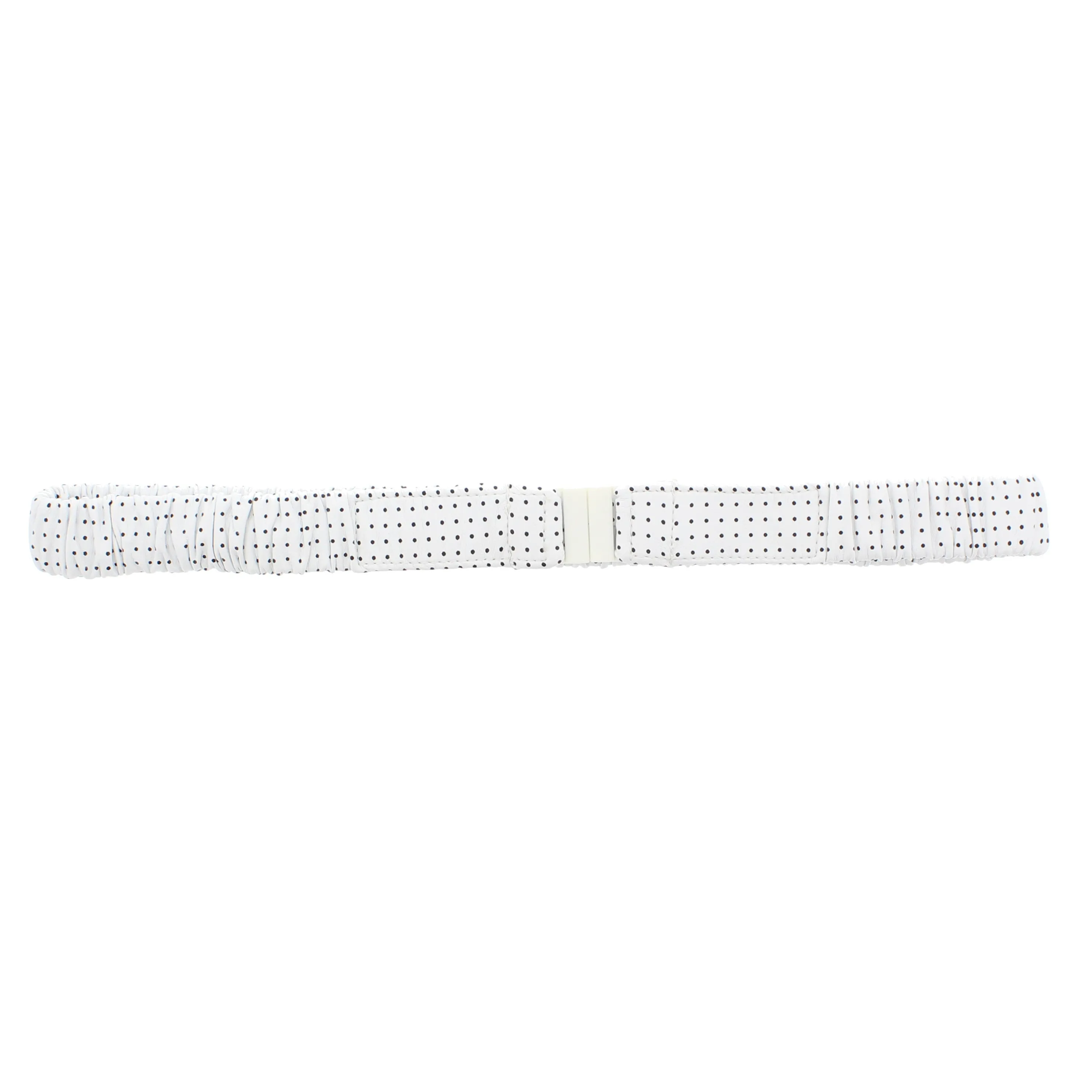 2.7cm Polka Dot Skinny PVC Elasticated Waist Belt with Clasp Fastening