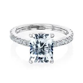 2.7ct Radiant Moissanite Tulip Head Ring