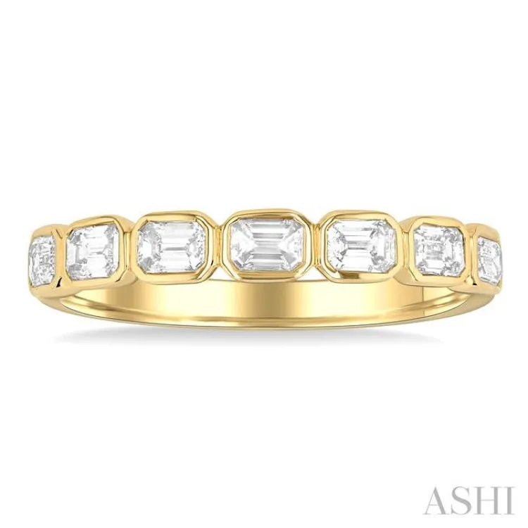 3/4 Ctw East-West Emerald Cut Diamond Fashion Band in 14K Yellow Gold