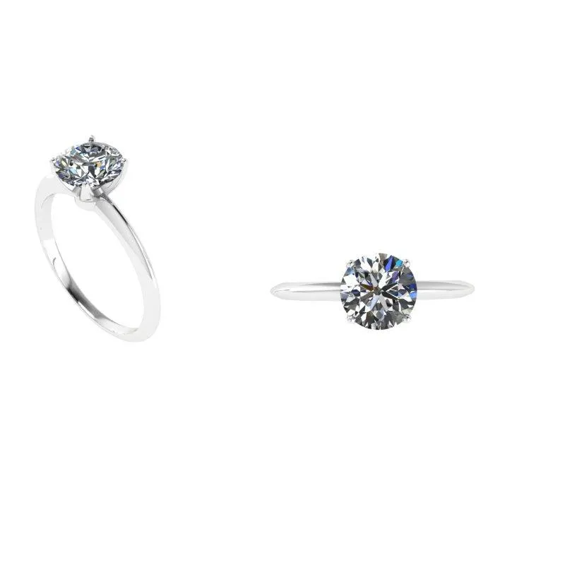 4-prong Round Diamond Solitaire Engagement Ring