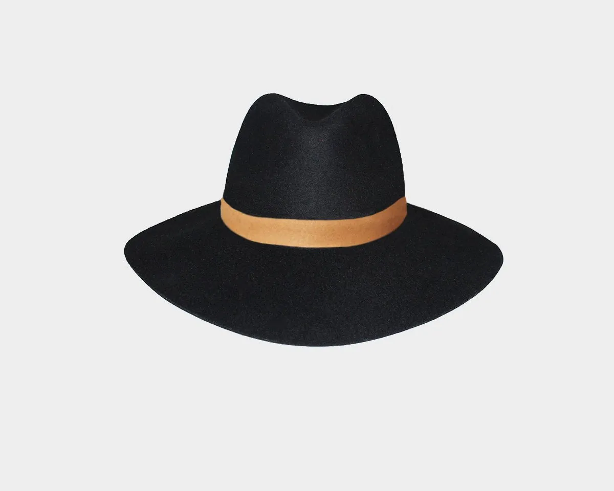 97 Black and camel Panama Style Hat - The Bond Street