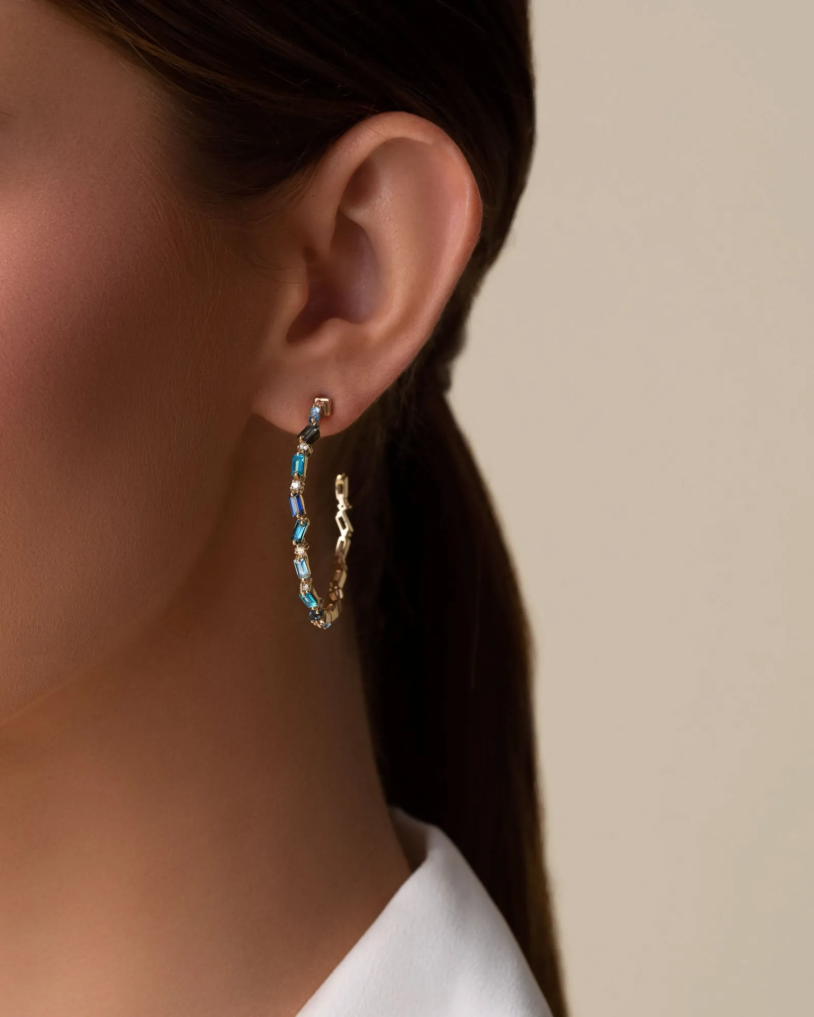 Amalfi Burst Vertical Blue Ombre Milli Hoops