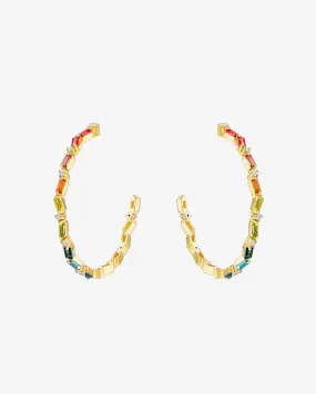 Amalfi Burst Vertical Rainbow Milli Hoops