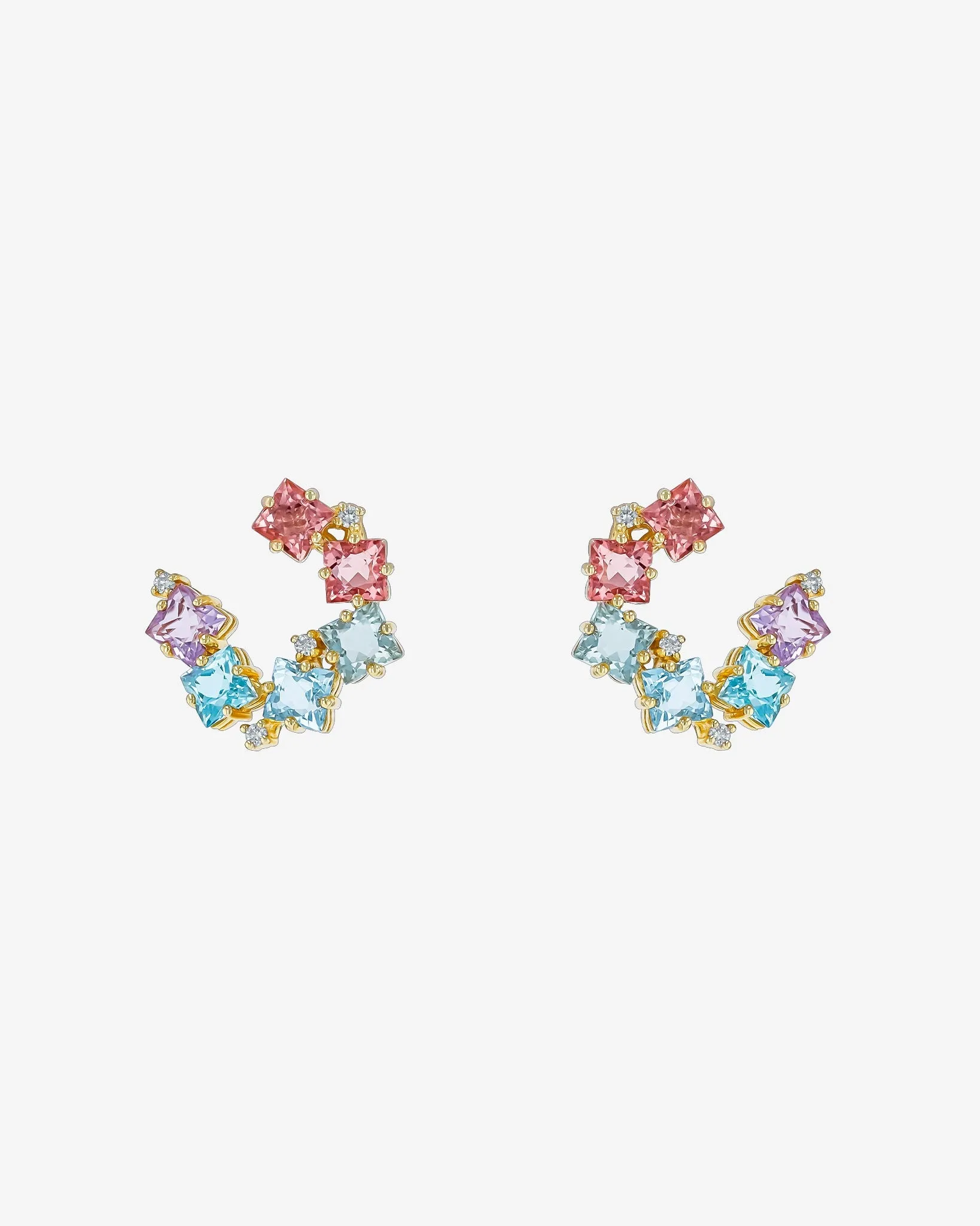 Amalfi Clover Pastel Ombre Sideways Hoops