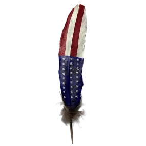 AMERICAN FLAG Turkey Feather Wing 10”-12”