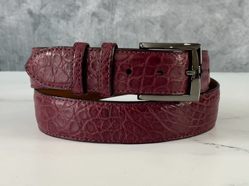 American Matte Alligator Belt: Burgundy