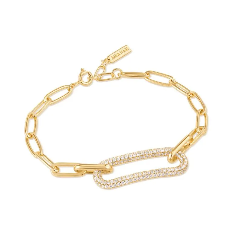 Ania Haie Gold Pave Link Bracelet