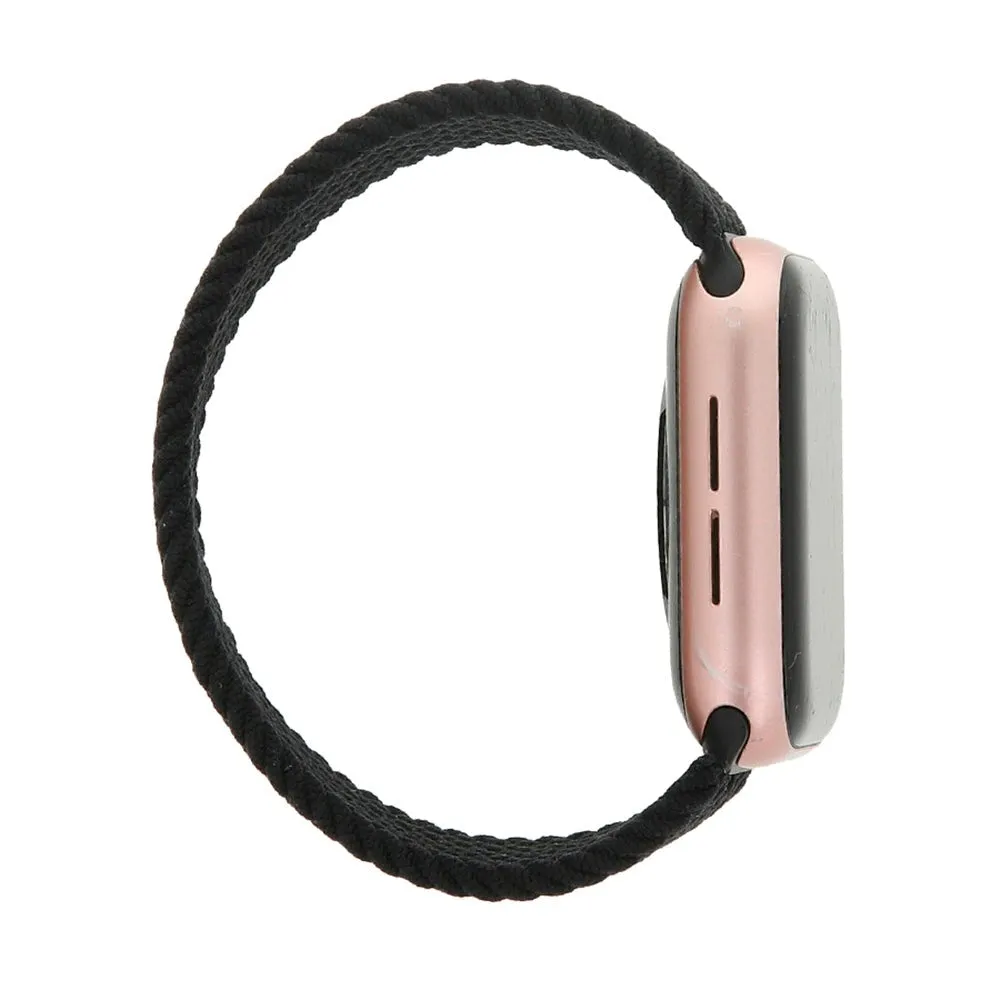 Apple Watch (38/40/SE/41/42mm) Elastisk Stof Rem - Str. M - Sort