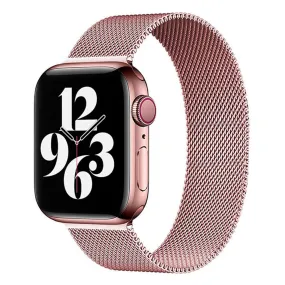 Apple Watch (38/40/SE/41/42mm) Lippa Magnetisk Rustfri Stål Rem - Rose Gold