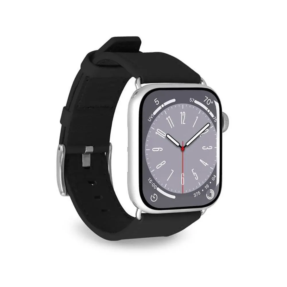 Apple Watch (38/40/SE/41/42mm) Puro E-CLASSIC Vegansk Læder Urrem - Sort