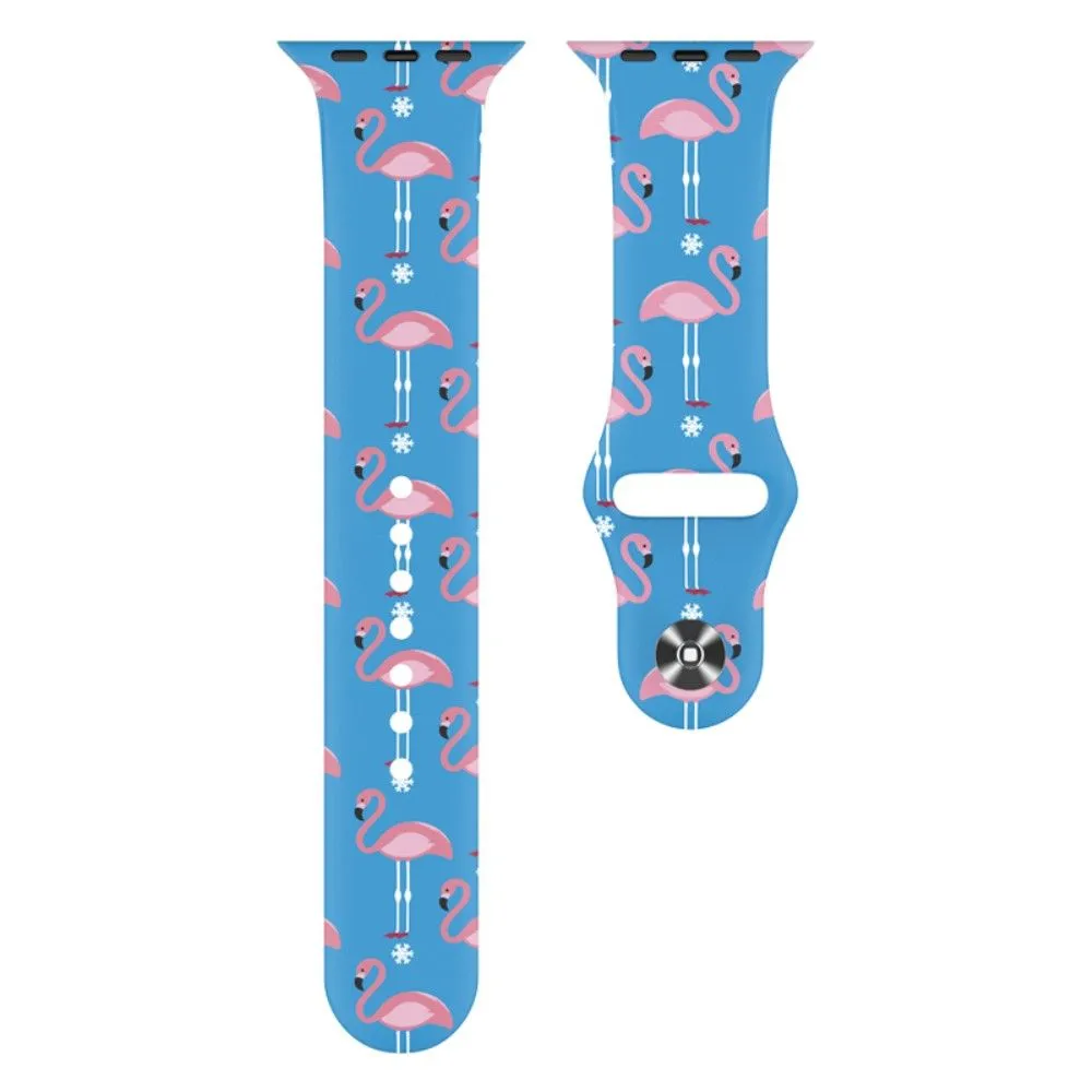 Apple Watch (41mm) christmas pattern silicone watch strap - Bird / Size: L