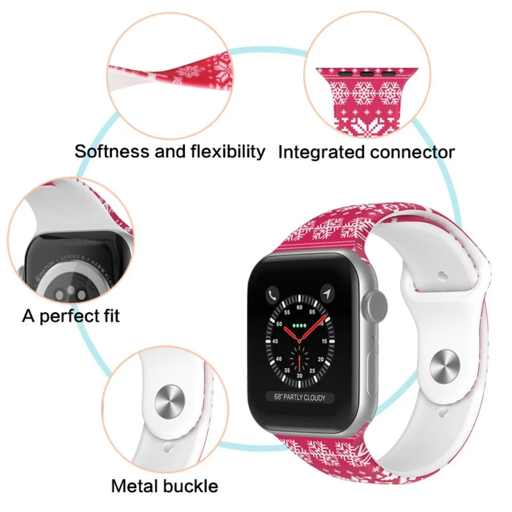 Apple Watch (41mm) christmas pattern silicone watch strap - Bird / Size: L