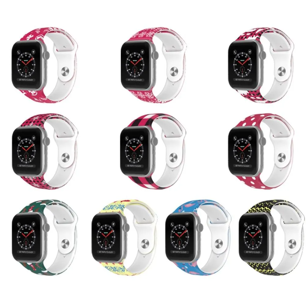 Apple Watch (41mm) christmas pattern silicone watch strap - Bird / Size: L