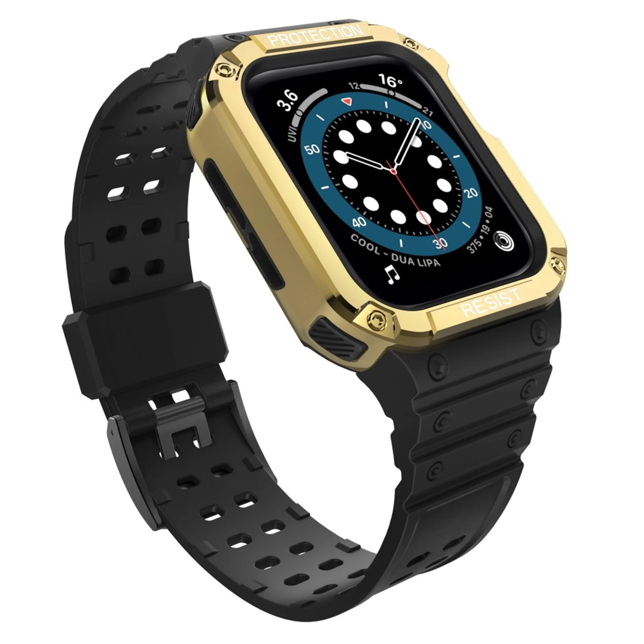 Apple Watch (41mm) unique TPU watch strap - Black / Gold