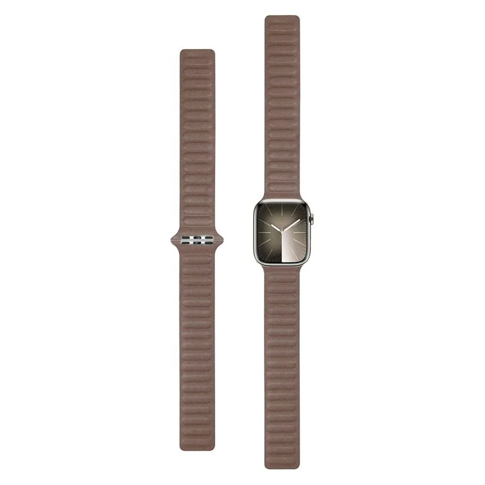 Apple Watch (42/44/SE/45/46/49mm) Lippa Magnetisk Finewoven Rem - Brun